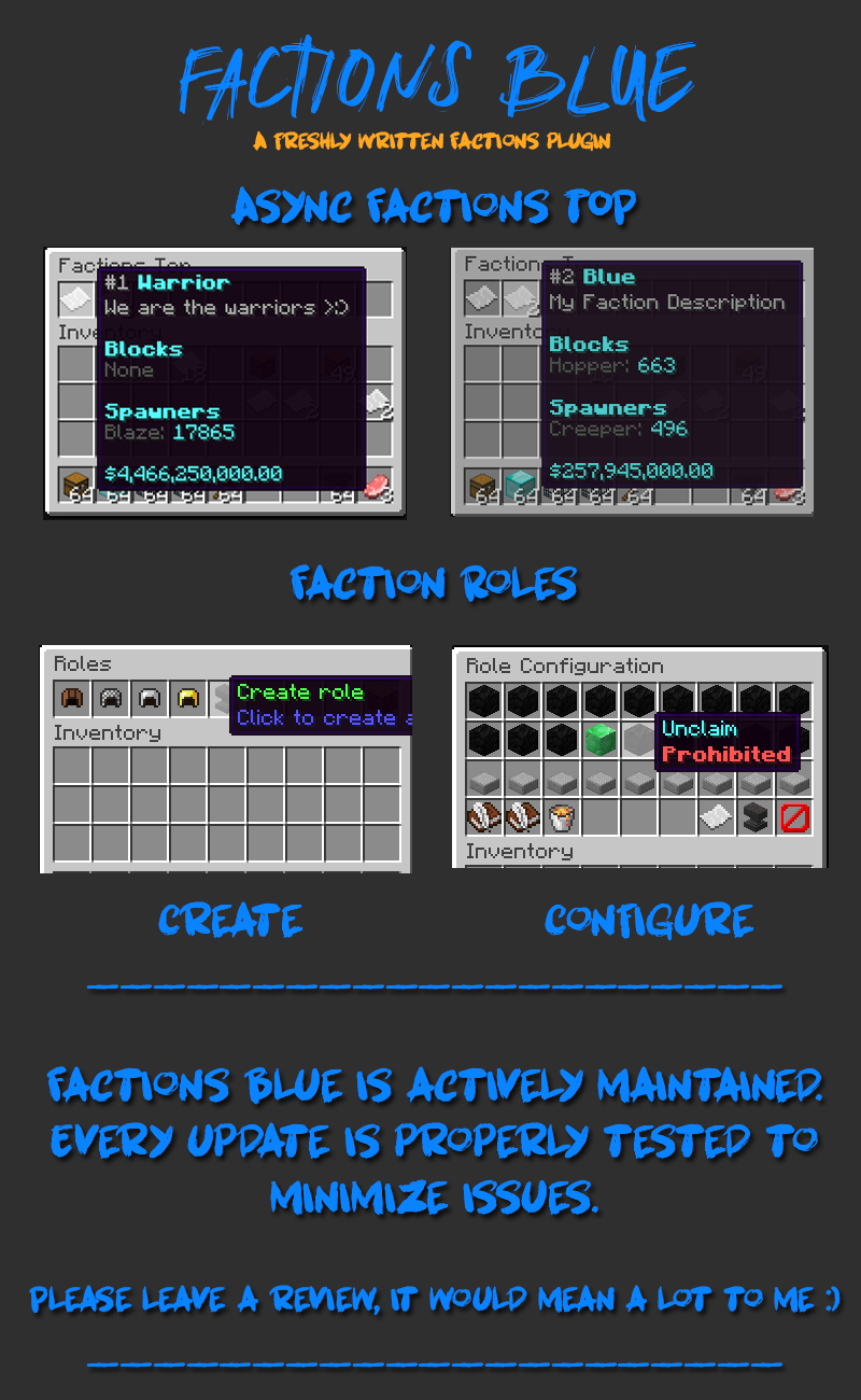 Factions Blue Spigotmc High Performance Minecraft