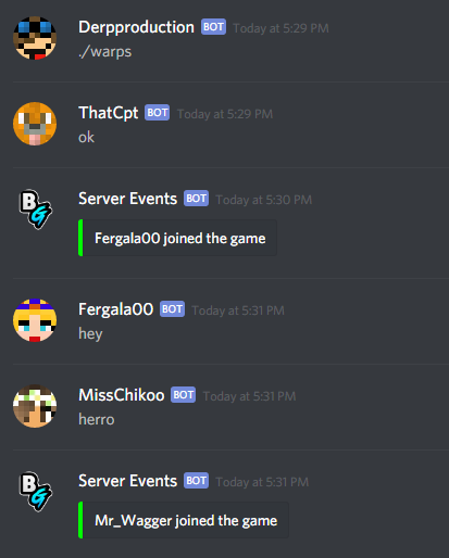 Discord minecraft chat