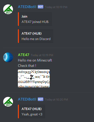 Discord minecraft chat
