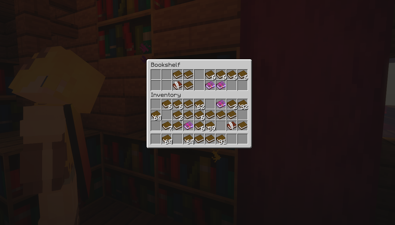 how to craft a bookshelf in minecraft